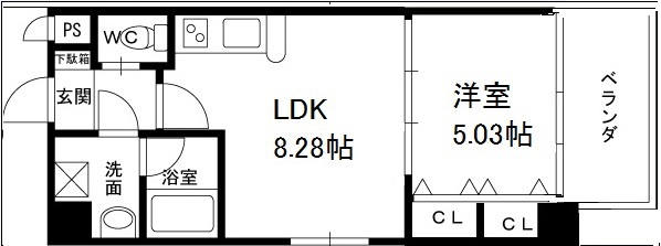 Ｃｈｏｅｉ６５　プレジオ中津-1LDK(99187867)の間取り図